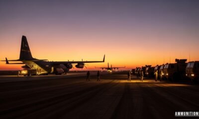 “Military personnel organizing ammunition in a storage facility”