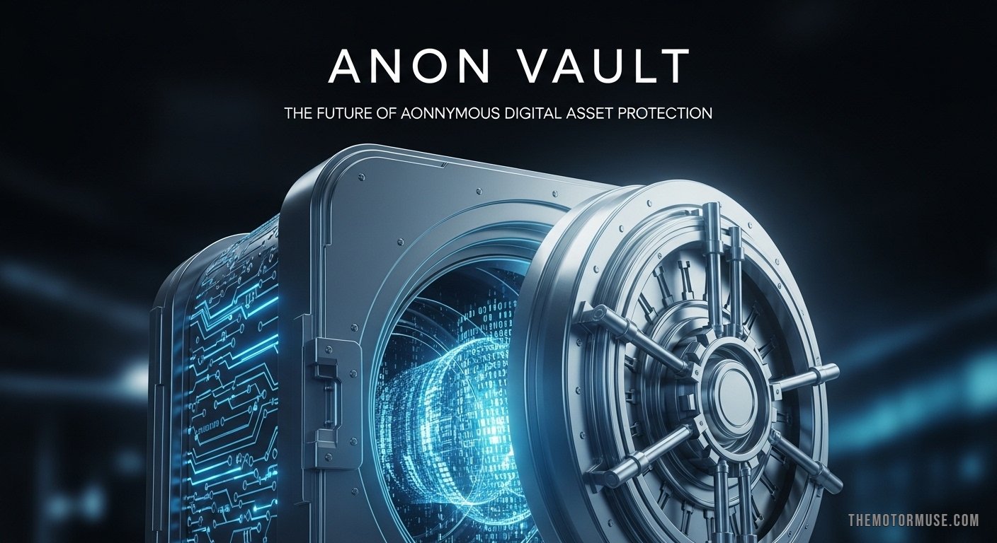 Anon Vault interface showing secure digital file storage and encryption for private online data protection.