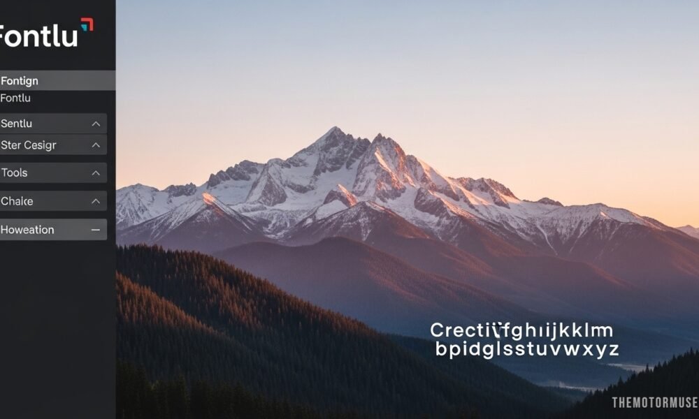 Fontlu platform interface showing font selection and typography tools