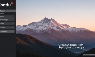 Fontlu platform interface showing font selection and typography tools