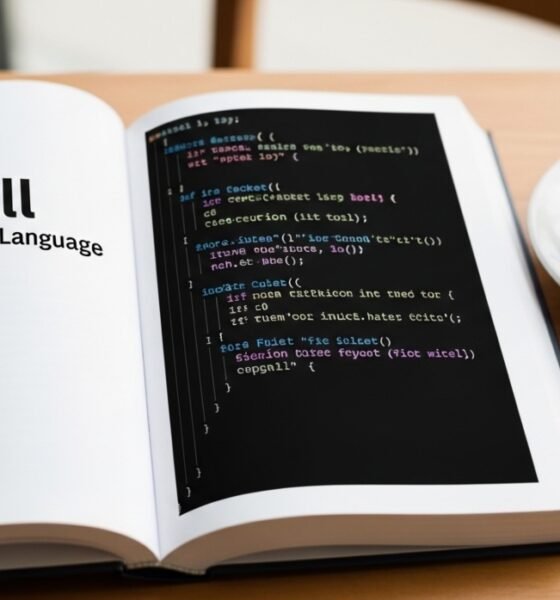 Haskell code displayed on a computer screen with a developer analyzing functional programming concepts.