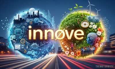 Creative team brainstorming innovative ideas on digital board representing innøve concept