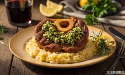 Plate of traditional Osso Buco Milanese with gremolata