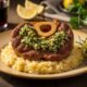 Plate of traditional Osso Buco Milanese with gremolata
