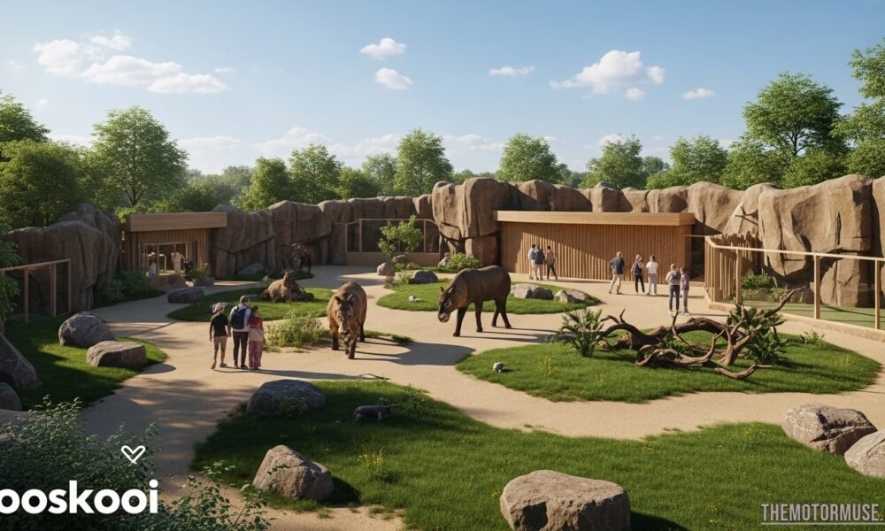 Futuristic digital platform interface representing zooskooñ with abstract technology elements and modern design.