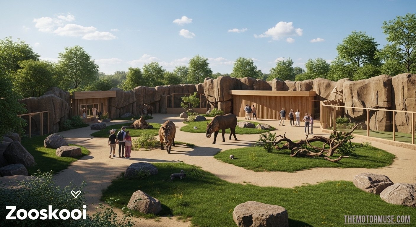 Futuristic digital platform interface representing zooskooñ with abstract technology elements and modern design.