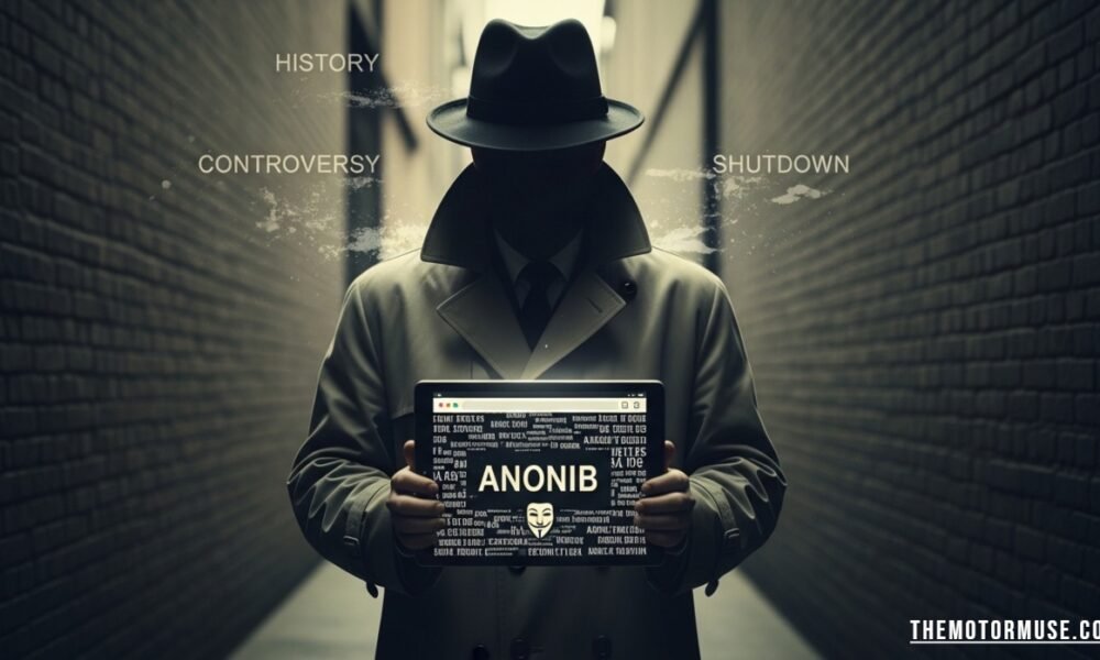 Anonib imageboard website interface showing anonymous discussion threads and image posts on a dark-themed online forum platform.