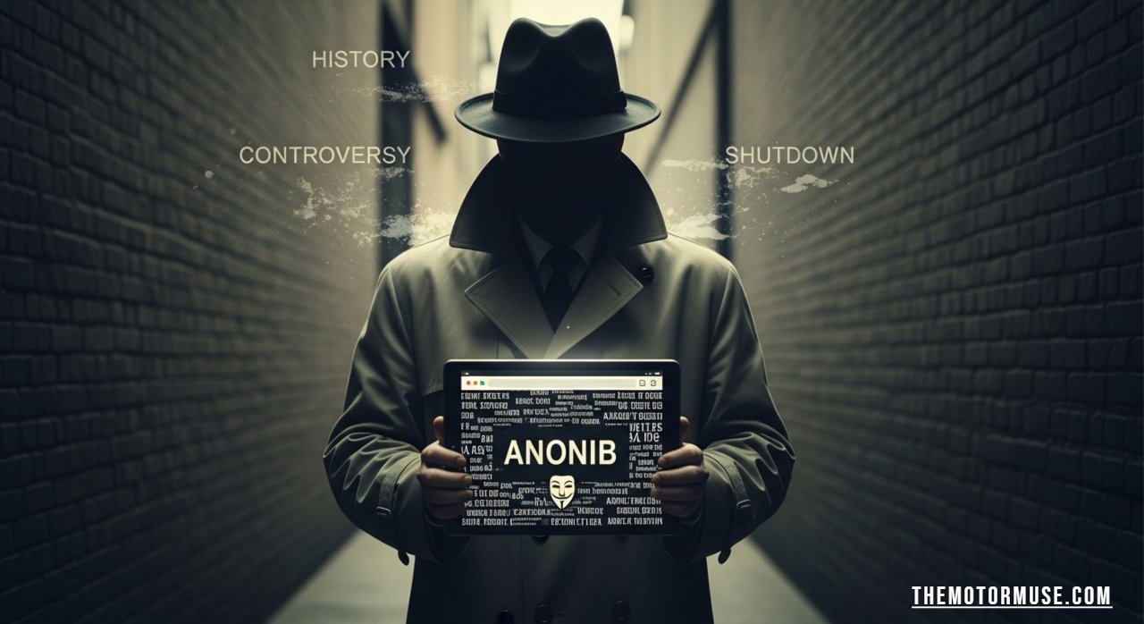Anonib imageboard website interface showing anonymous discussion threads and image posts on a dark-themed online forum platform.