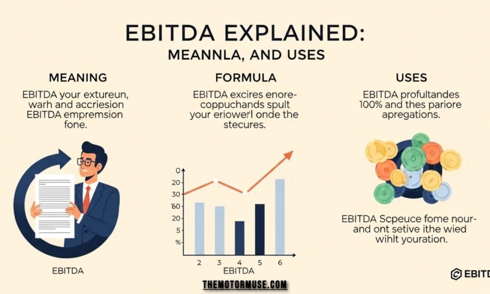 Financial statement highlighting EBIDA calculation formula and components