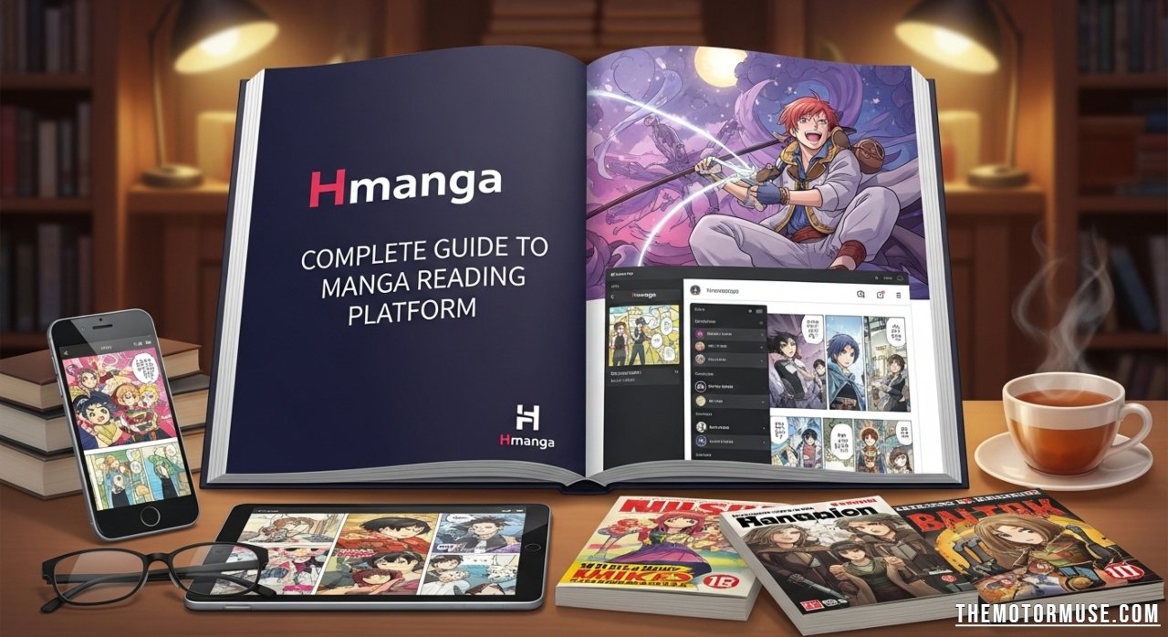 hmanga manga reading platform interface on mobile and desktop