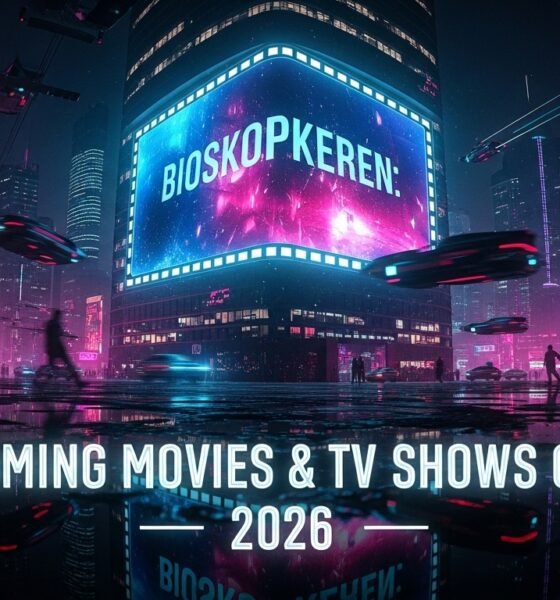 BioskopKeren streaming platform showing movies and TV series with Indonesian subtitles on a modern digital interface