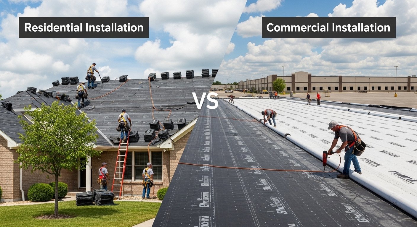 Residential vs Commercial Roof Installation