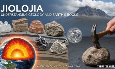 "Illustration of Jiolojia showing Earth's rocks, layers, and geological processes"