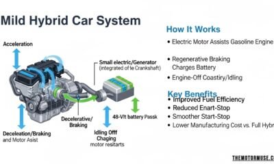 Modern mild hybrid car showing 48-volt battery system