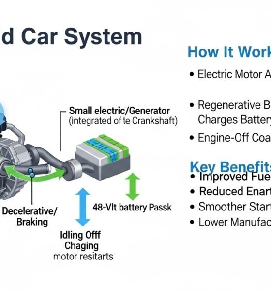 Modern mild hybrid car showing 48-volt battery system