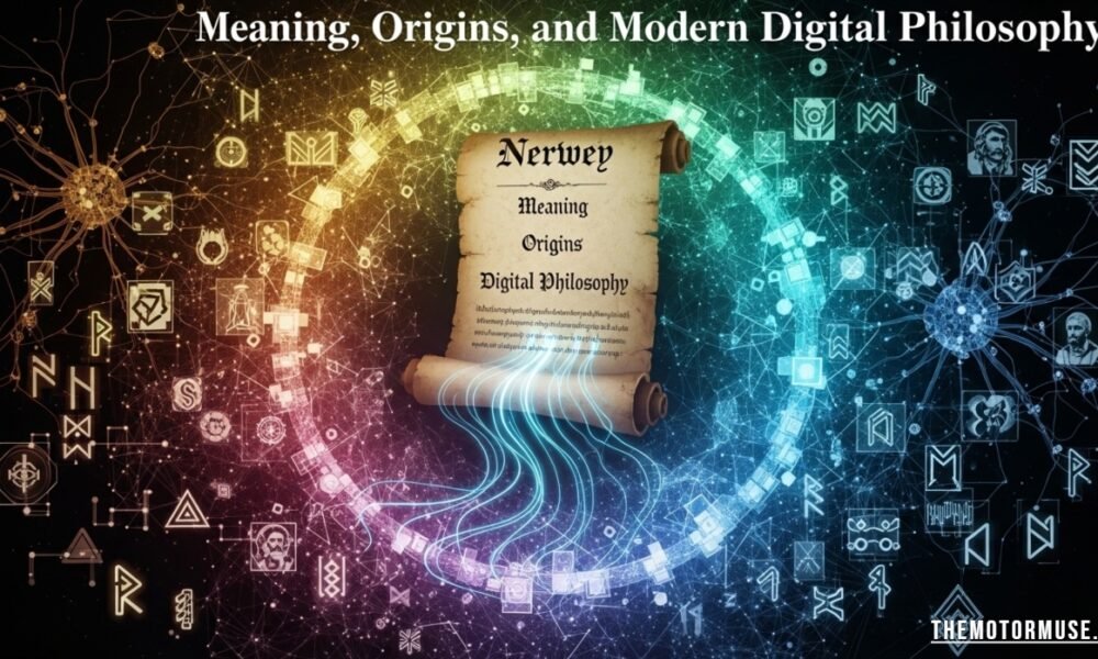 Illustration representing nerwey concept linking Kurdish heritage and modern digital philosophy