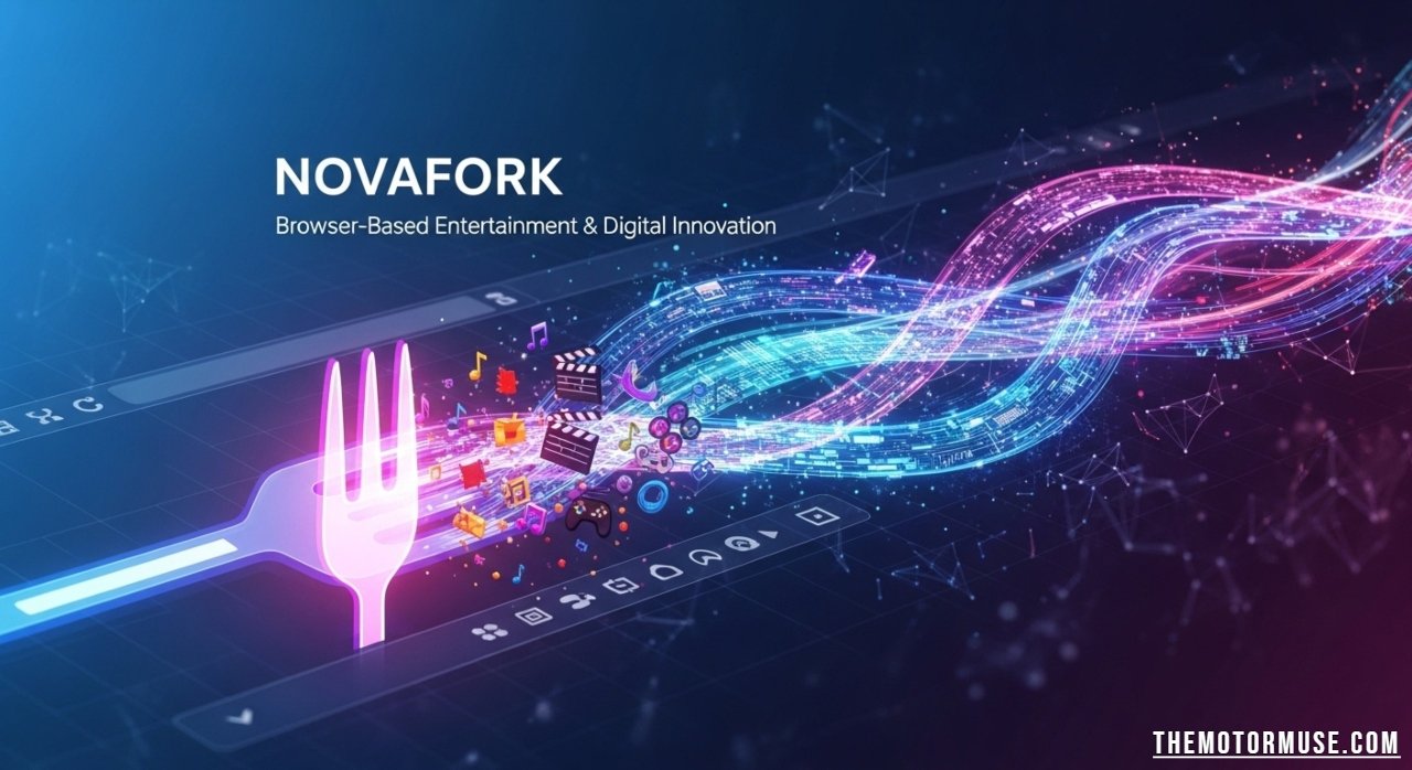 Novafork digital platform interface showcasing browser-based entertainment and innovative online features