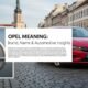 Opel logo and car lineup illustration representing the German automobile brand and its significance in automotive and culture