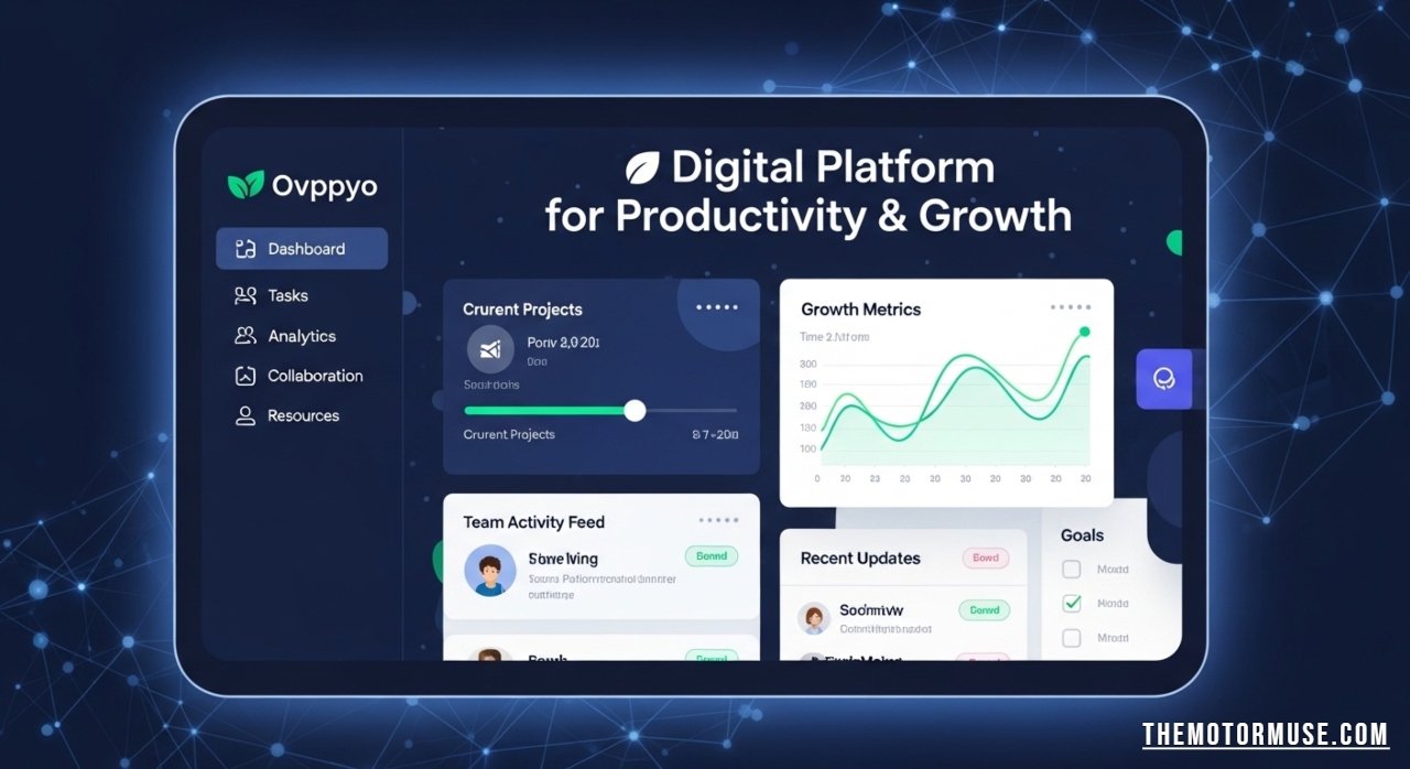 Ovppyo digital platform interface for productivity and personal growth