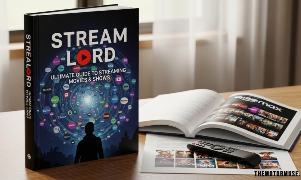 Stream Lord website homepage displayed on a laptop screen, showing movie and TV show streaming options.