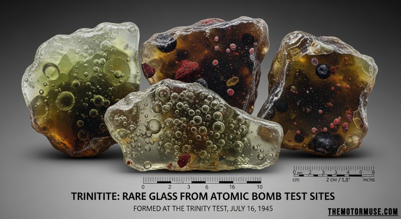Trinitite green glass from atomic bomb test site