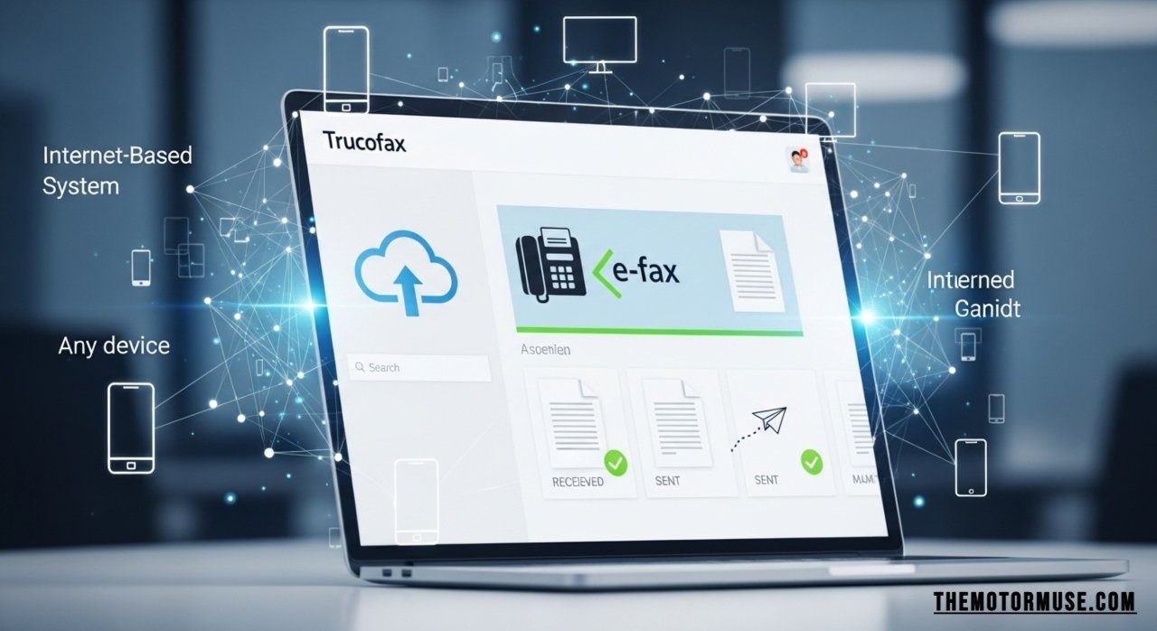 Trucofax cloud-based faxing and secure document management platform illustration