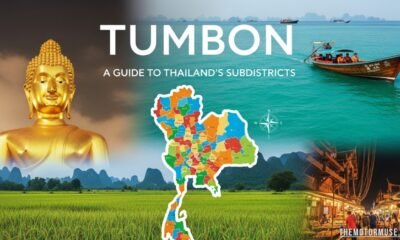 "Map of a tumbon in Thailand showing villages and local administrative divisions"
