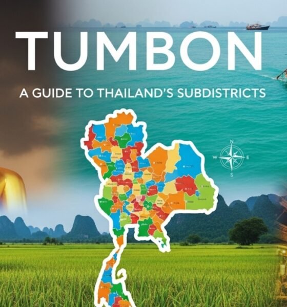 "Map of a tumbon in Thailand showing villages and local administrative divisions"