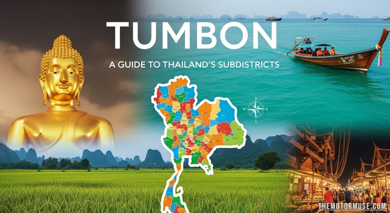 "Map of a tumbon in Thailand showing villages and local administrative divisions"