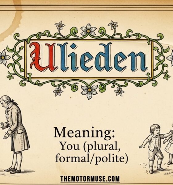 Illustration representing the archaic Dutch pronoun "Ulieden" with linguistic and historical context.