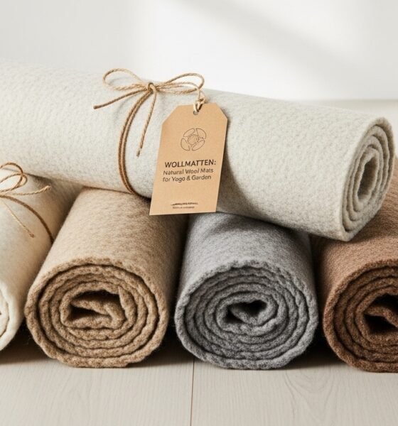 Natural wollmatten wool mat used for yoga practice indoors