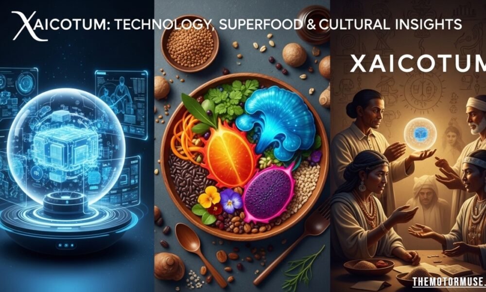 "Xaicotum representing digital technology, nutritional superfood, and cultural celebration"