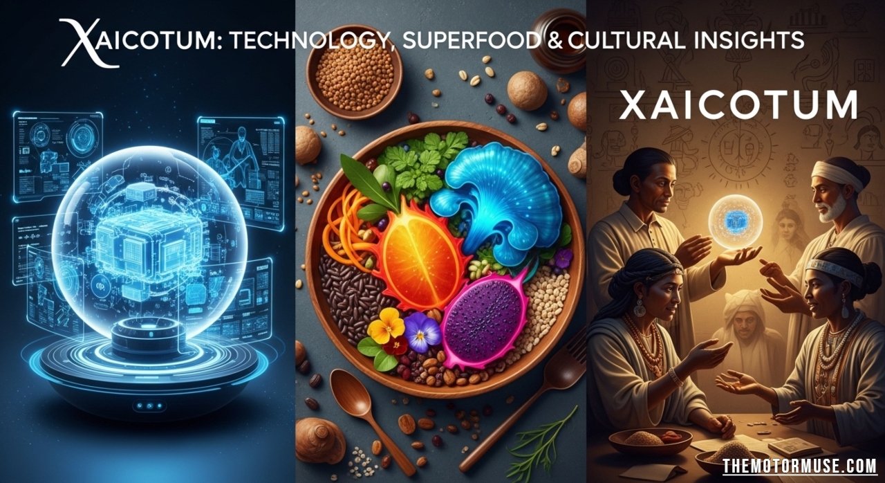"Xaicotum representing digital technology, nutritional superfood, and cultural celebration"