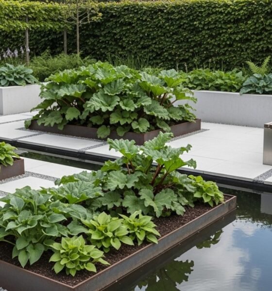 راوند الحدائق modern garden landscaping design with greenery