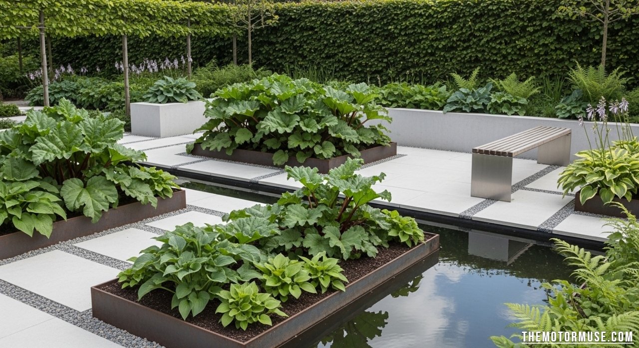 راوند الحدائق modern garden landscaping design with greenery